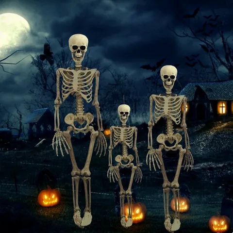 Realistisch Halloween Simulatie Skelet Prop met Beweegbare Gewrichten voor Spookhuis Bar Enge Party Decoratie