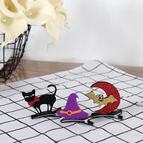 Halloween Hair Clips for Kids Pumpkin Bat Ghost Witch Hat Hairpins for Masquerade Party Costume Decorations Festive Gifts
