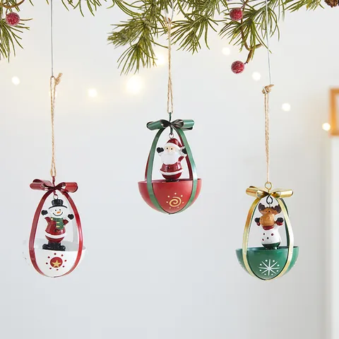 Weihnachten Eisen Hängedekoration Metall Weihnachtsmann Schneemann Elch Figuren Weihnachtsbaum Schmuck Festliche Deko