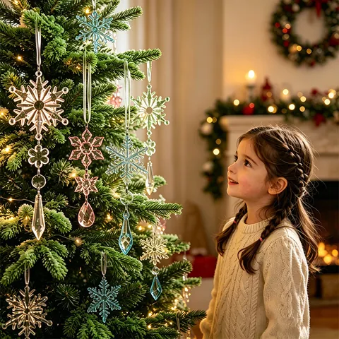 Weihnachten Acryl Schneeflocke Eiszapfen Anhänger Simulation Eisstreifen Ornamente Für Hotel Mall Fenster Haus Weihnachtsbaum Dekor