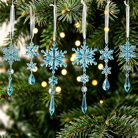 Weihnachten Acryl Schneeflocke Eiszapfen Anhänger Simulation Eisstreifen Ornamente Für Hotel Mall Fenster Haus Weihnachtsbaum Dekor