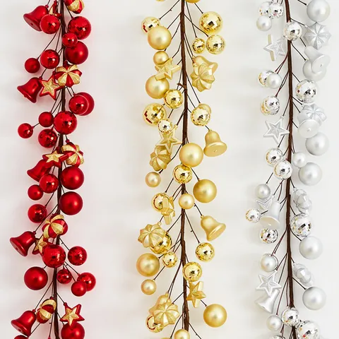 Ghirlanda di Stringhe di Palline di Natale Per Decorazione Albero di Natale Ornamenti Appesi in Plastica Per Centro Commerciale Hotel Finestra Layout Festival Pendente