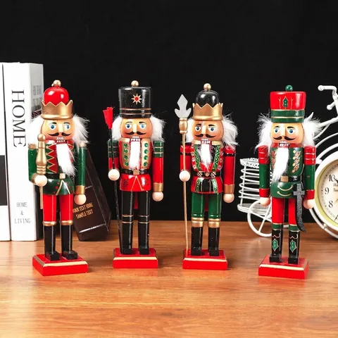 Schiaccianoci Di Natale Tradizionale In Legno Soldato Dipinto A Mano Stile Europeo Re Soldato Marionetta Per Vacanze Casa Festa Decorazione Tavolo