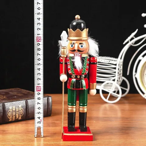 Schiaccianoci Di Natale Tradizionale In Legno Soldato Dipinto A Mano Stile Europeo Re Soldato Marionetta Per Vacanze Casa Festa Decorazione Tavolo