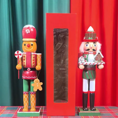 Schiaccianoci Soldato in Legno a Tema Pan di Zenzero Statuetta Natalizia Dipinta a Mano Decorazione Casa Regalo