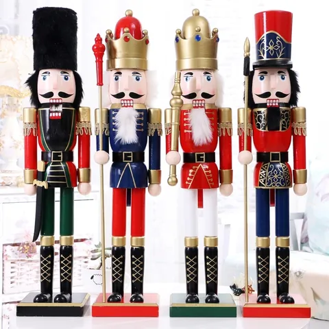 Schiaccianoci di Natale in Stile Britannico Soldato Re Burattino Artigianato in Legno Dipinto Decorazione Festiva Regalo
