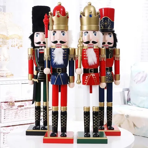 Schiaccianoci di Natale in Stile Britannico Soldato Re Burattino Artigianato in Legno Dipinto Decorazione Festiva Regalo