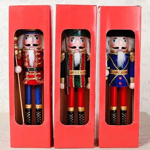 Casse-Noisette Classique en Bois Soldat Roi Marionnette Ornement Vintage Festif Décoration de Noël Cadeau Nouvel An Figurine Peinte à la Main