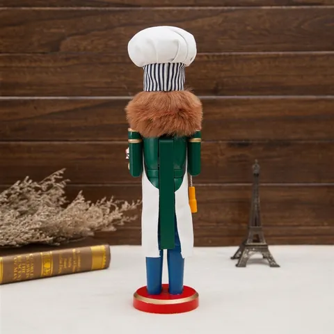 European Style Chef Nutcracker Soldier Puppet Wooden Christmas Ornament King Of The Grill Kitchen Table Decor Gift