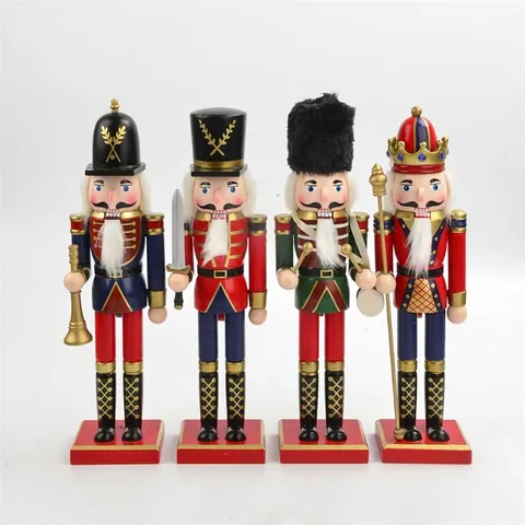 30cm Classico Schiaccianoci Soldato Re Marionetta Statuetta Schiaccianoci Ornamento Natalizio per Casa Natale Capodanno Festa Decorazione