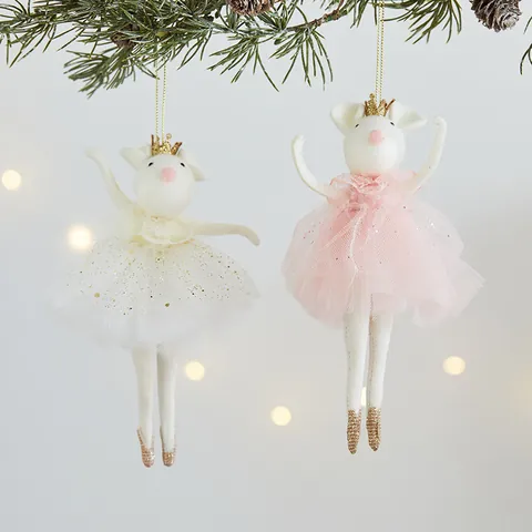 Weihnachten Ballerina Maus Engel Plüsch Hängende Dekoration Krone Pailletten Tutu Maus Puppe Für Weihnachtsbaum Deko Haus Party