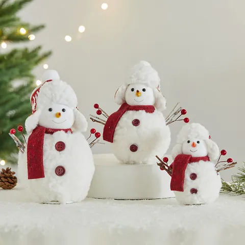 Christmas Snowman Doll Ornament Foam Plush Nordic Style Pointed Hat Festive Home Mall Decoration Tabletop Display Props Gift