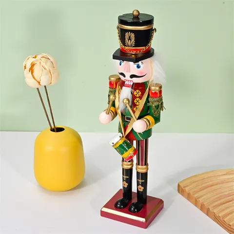 Classic Wooden Hand Painted Nutcracker Soldier Figurine Traditional Christmas Decoration For Home Office Desk Festive Gift Ornament