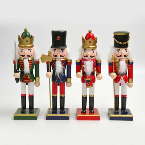 Classico Schiaccianoci in Legno Soldato Re Burattino Ornamento di Natale SB58524 Decorazione Festiva Statuetta da Tavolo Regalo