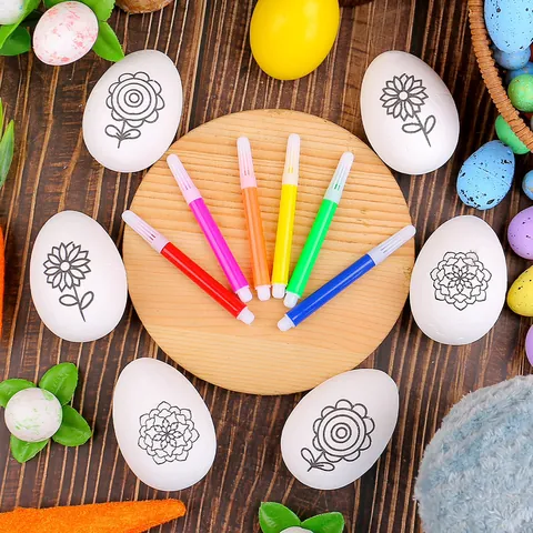 Easter Egg DIY Hand-Painted Kit Foam Bunny Chick Floral Doodle Toys Children Easter Holiday Decoration Activity Crafting Gift
