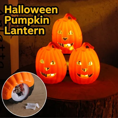 Linterna de Calabaza LED de Halloween Jack O Lantern Portátil Cubo para Niños Fiesta Festival Decoración del Hogar