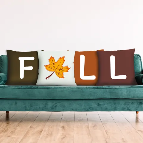 Harvest Festival FALL Letter Maple Leaf Pillowcase Autumn Thanksgiving Decorative Cushion Cover For Sofa Living Room Home Decor