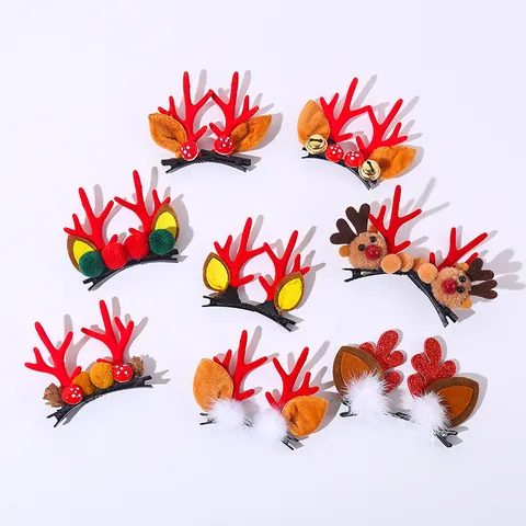 Weihnachten Geweih Haarspangen Für Kinder Süße Rentier Ohr Plüsch Bommel Haarnadel Fest Party Dekorative Kopfschmuck Für Mädchen