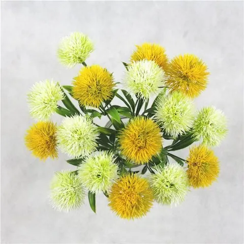 Artificial European Dandelion Spherical Flower Ball Plastic Silk Flower Stems For Home Living Room Wedding Decoration
