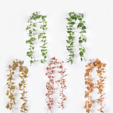 Artificial Sweet Potato Leaf Hanging Vine Garland Silk Fabric Plastic Greenery Garland For Thanksgiving Home Decor