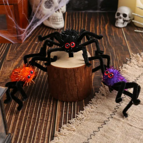 Halloween Spooky Spider Hair Clip Funny Plush Spider Hairpins For Kids Adults Halloween Party Decoration Costume Accessories