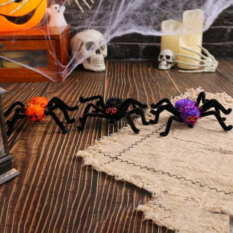 Halloween Spooky Spider Hair Clip Funny Plush Spider Hairpins For Kids Adults Halloween Party Decoration Costume Accessories