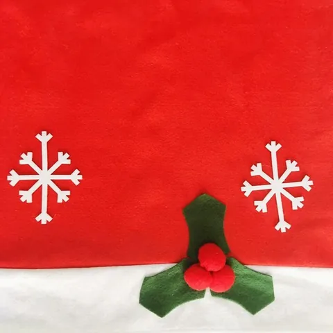 Christmas Non-Woven Fabric Snowflake Chair Covers Red Hat Style For Hotel Restaurant Dining Table Xmas Decorations