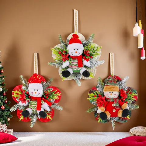 Weihnachten Schneemann Weihnachtsmann Hängedekoration Stoff Plüsch Schreibtisch Wanddekoration Feiertag Atmosphäre Anhänger Dekor