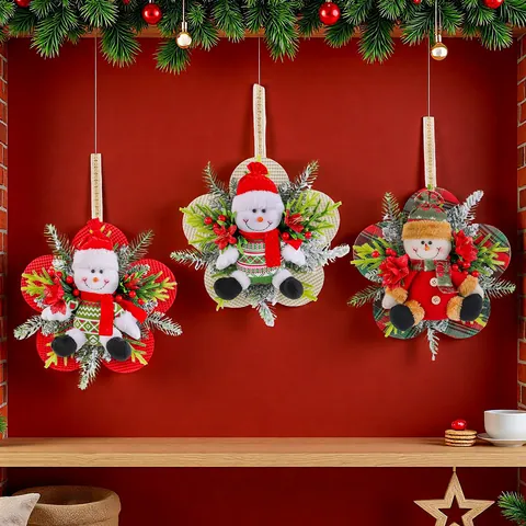 Weihnachten Schneemann Weihnachtsmann Hängedekoration Stoff Plüsch Schreibtisch Wanddekoration Feiertag Atmosphäre Anhänger Dekor
