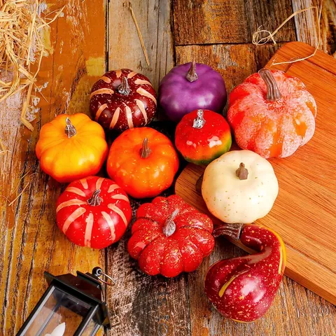 Artificial Foam Pumpkin Halloween Thanksgiving Decoration Fake Vegetable Ornament Home Kitchen Restaurant Window Display Prop