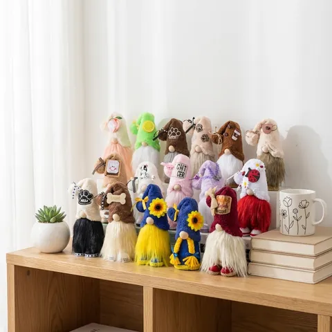 Handmade Plush Faceless Gnome Doll Decoration Scandinavian Style Gnome Figurine For Home Office Desktop Festival Decorative Ornament