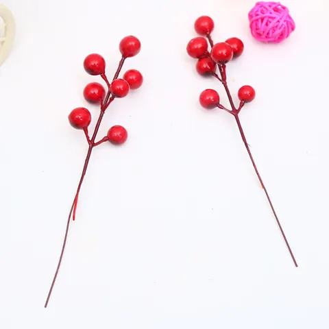 Steli Di Bacche Rosse Artificiali Rami In Plastica Espansa Per Decorazioni Albero Di Natale Composizioni Floreali DIY Decorazione