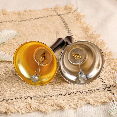 Vintage Christmas Metal Handbell With Wooden Handle Retro Bell For School Restaurant Table Call Service Holiday Decoration