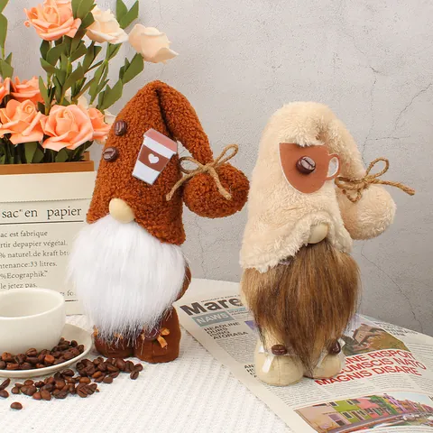 Neu Kaffee Festival Rudolph Gesichtlose Puppe Weihnachtsdekoration Kreative Kaffeebar Stehende Gnom Plüschpuppe Fenster Ornament