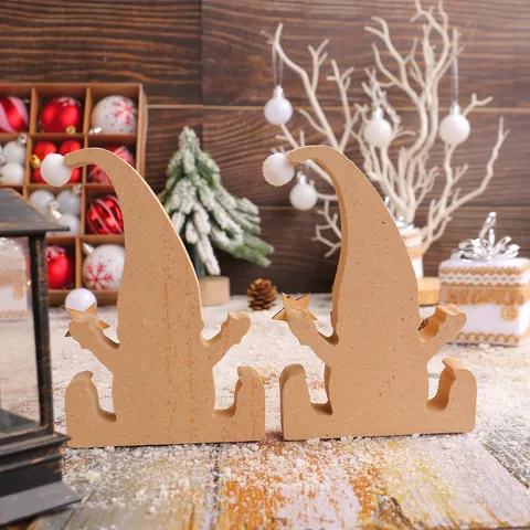 Nordic Wooden Christmas Gnome Ornaments Striped Long Hat Dwarf Figurine For Tabletop Garden Miniature Xmas Home Decorations