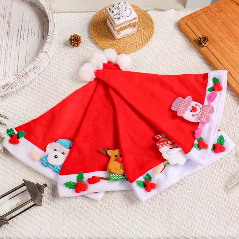 Christmas Hat Plush Brushed Fabric 3D Cartoon Santa Snowman Reindeer Bear Festive Party Performance Decoration