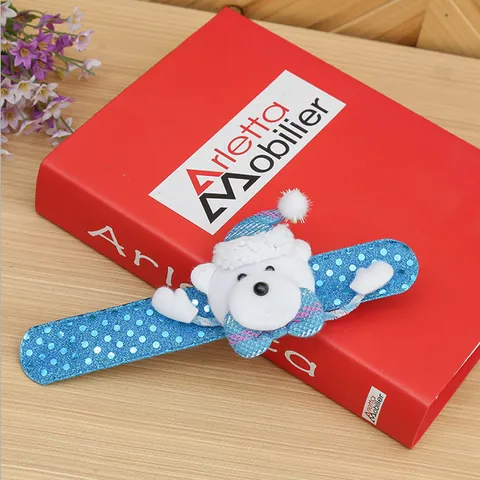 Kerstmis Slap Armbanden Lichtgevend Pailletten Kerstman Sneeuwpop Rendier Beer Poppen Voor Kinderen Vakantie Feestartikelen Kerstversiering