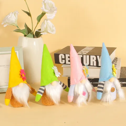 Schattige Kabouter Pluche Pop Bloem Decoratie Gezichtsloze Oude Man Rudolph Ornament Handgemaakte Stof Huis Decor Valentijnsdag Cadeau
