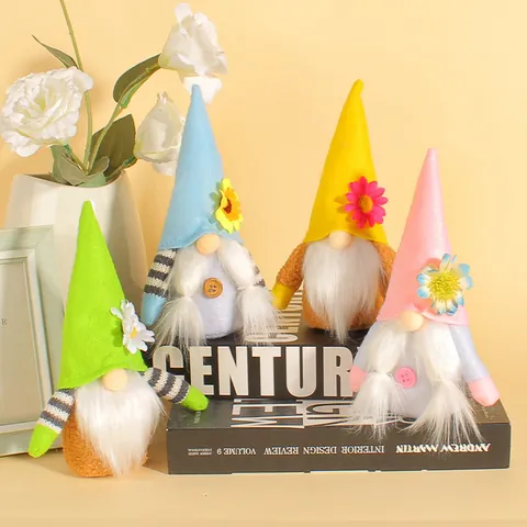 Schattige Kabouter Pluche Pop Bloem Decoratie Gezichtsloze Oude Man Rudolph Ornament Handgemaakte Stof Huis Decor Valentijnsdag Cadeau