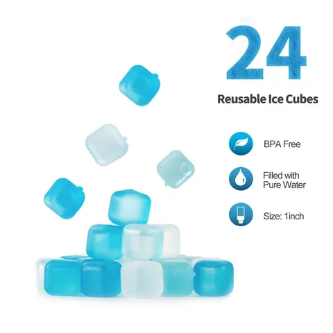 Glaçons en Plastique Réutilisables Formes Carrées Rondes Cœurs Étoiles Colorées Faux Glaçons pour Boissons Bar Fête Cuisine d'Été