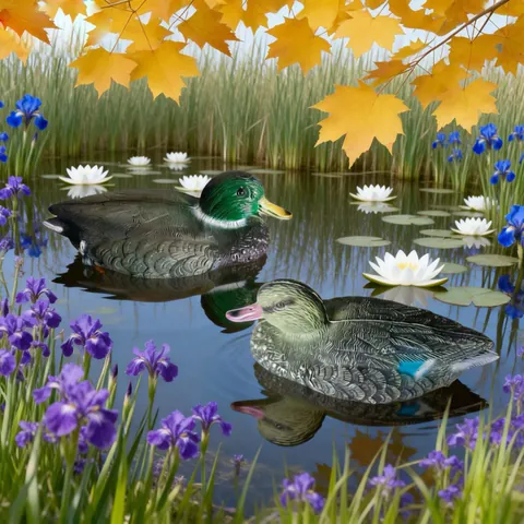 Simulation Floating Mallard Duck Decoy Durable PE Plastic Realistic Feather Texture For Outdoor Garden Pond Decoration Hunting Accessory