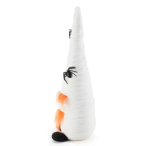 Halloween Mummy Gnome Doll Faceless Rudolf Figurine White Bandage Plush Gnome With Spiders For Home Party Table Ornament Decor