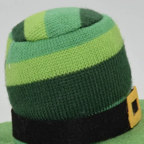 St. Patrick's Day Gnome Plush Ornaments Irish Leprechaun Handmade Knit Stripe Hat Green Elf Dwarf Doll Decor Festive Home Table Decorations