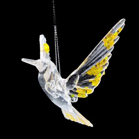 Transparent Acrylic Christmas Hanging Ornament Glitter Sequin Unicorn Bird Angel Wing Key Ballet Dancer Pegasus Pendant Xmas Tree Decor