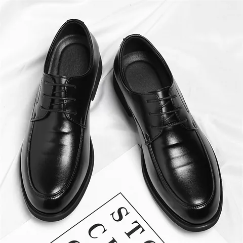 Heren Zakelijke Casual Leren Schoenen Veterschoenen Formeel Kantoor Forens Professioneel Effen Kleur Oxford Schoenen
