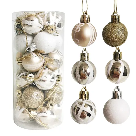 Electroplated Painted Plastic Christmas Ball Ornaments For Xmas Tree Hanging Decorative Festive Party Home Jewelry Decor Set