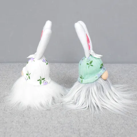 Ostern Gnom Gesichtslos Puppe Mit Hasenohren Rudolph Ornament Süße Gestrickte Blumenmütze Hasengnome Für Zuhause Tisch Schreibtisch Deko Geschenk