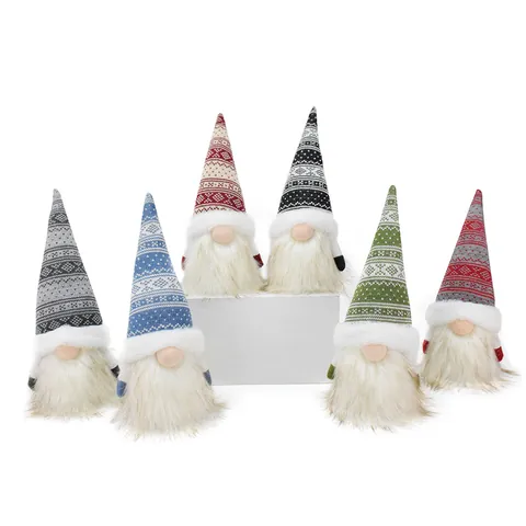 Glowing Christmas Gnome Plush Dolls Faceless Dwarf Figurines With LED Lights Knitted Nordic Gonks Ornaments For Home Decor