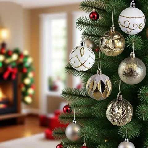 Onbreekbare Kunststof Vergulde Geschilderde Kerstballen Set Voor Kerstboom Feestdagen Decoratie Huiselijke Sfeer Feestelijke Decoratie