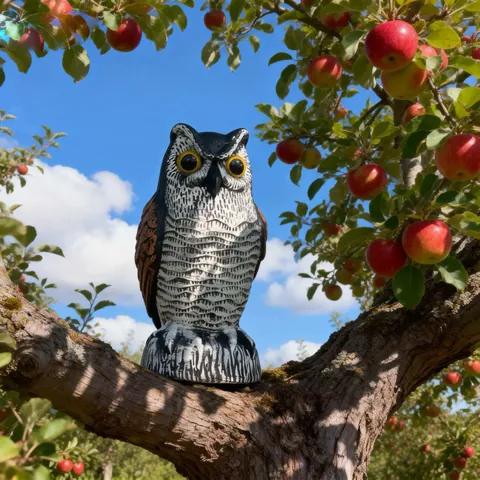 Realistic Simulation Plastic Owl Statue Yard Garden Bird Deterrent Pest Repeller Fake Owl For Outdoor Orchard Farm Decoration